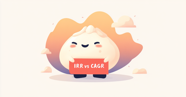 IRR vs CAGR sign with a dumpling.