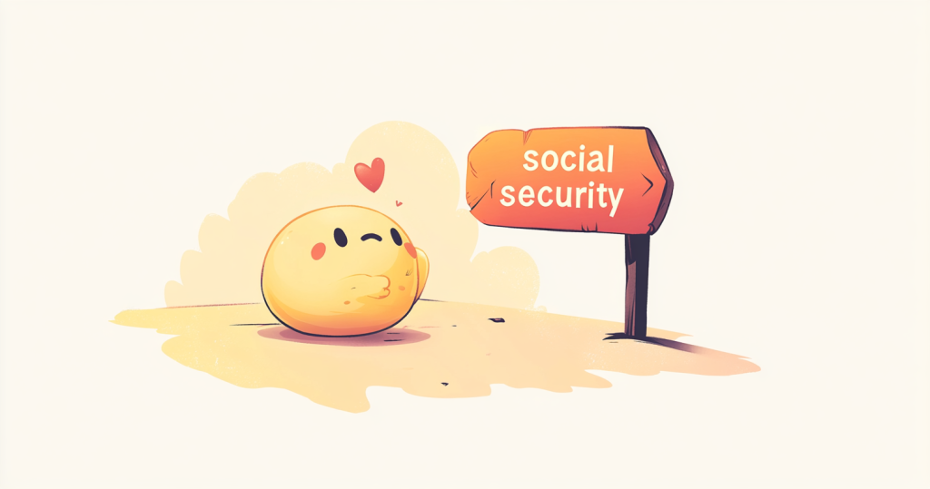 Confused Dumpling looking at a Social Security Sign