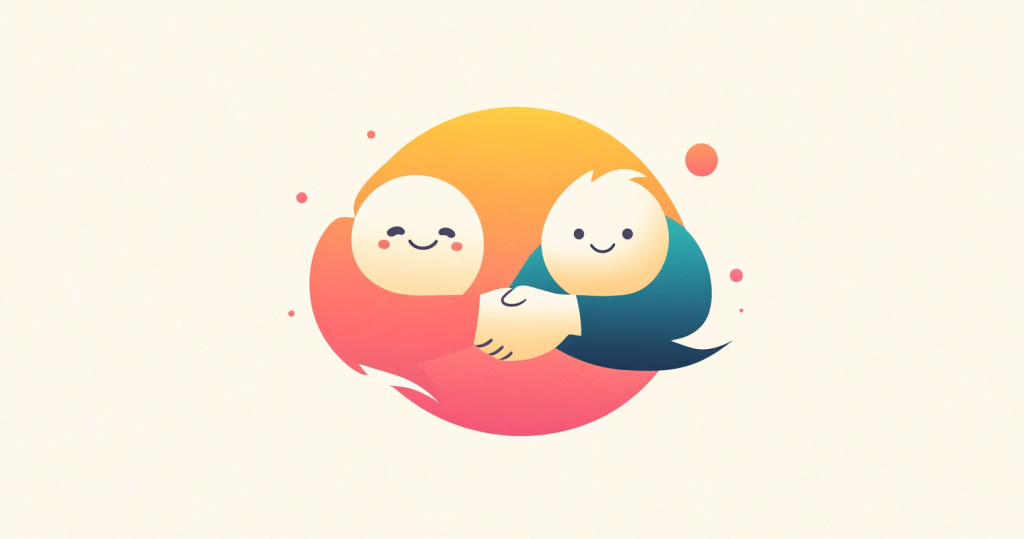 Two dumpls shaking hands